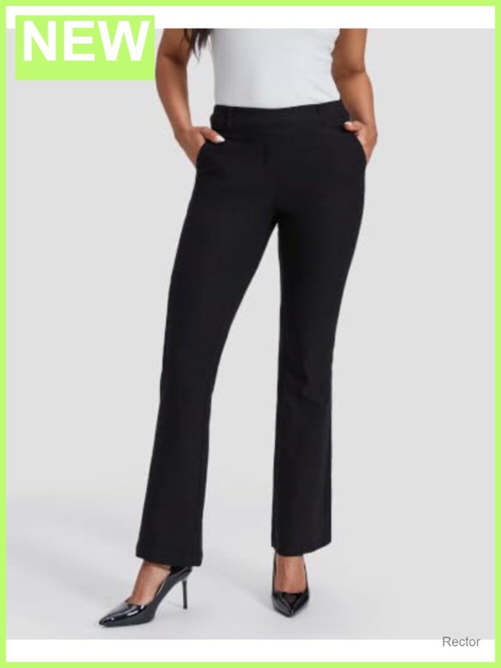 Bootcut Pull On Dress Pants Stretch High Rise Work Slacks - Picture 3 of 6
